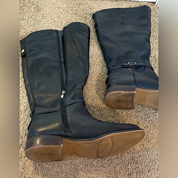 Franco Sarto Leather Wide Calf Boots. Black Knee High Woman’s Size 8.5 - Picture 11 of 14